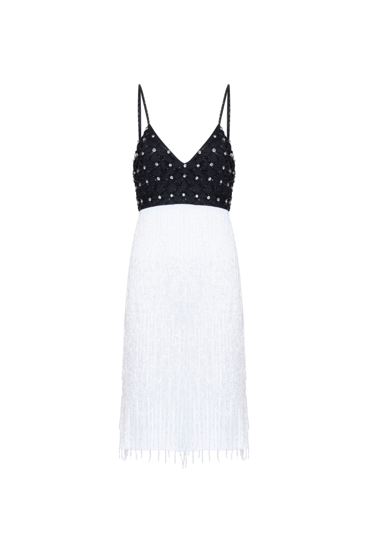 Vestido Curto Bordado De Franjas
