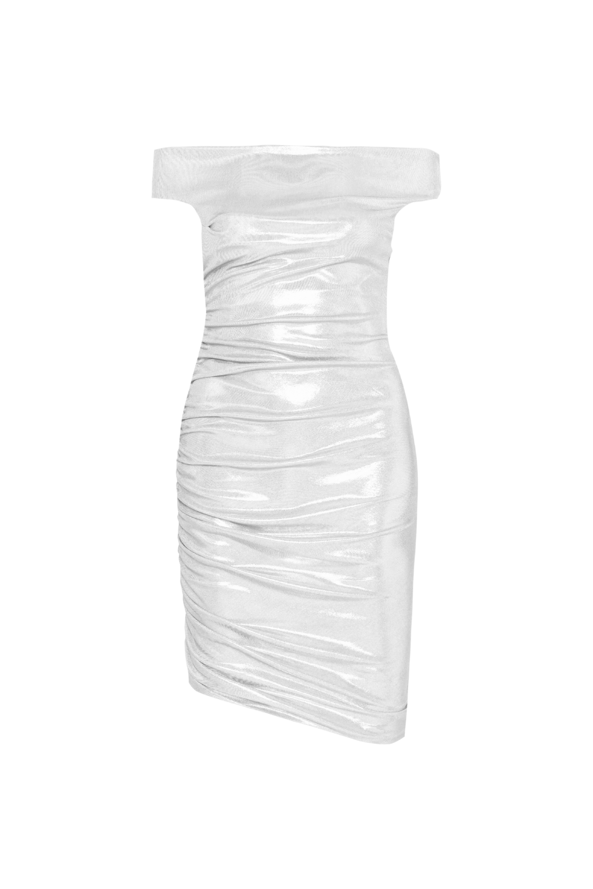Vestido Curto Drapeado Ombro A Ombro