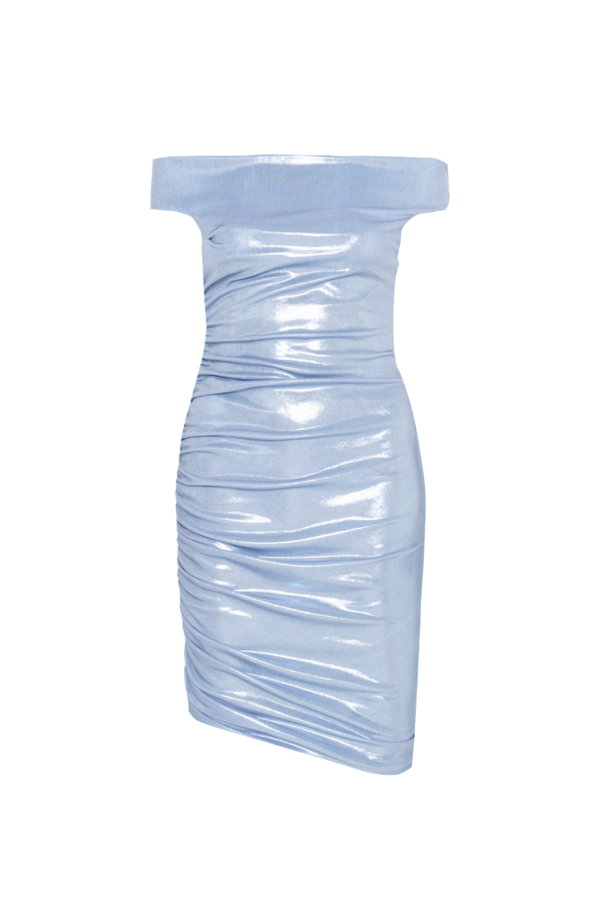 Vestido Curto Drapeado Ombro A Ombro