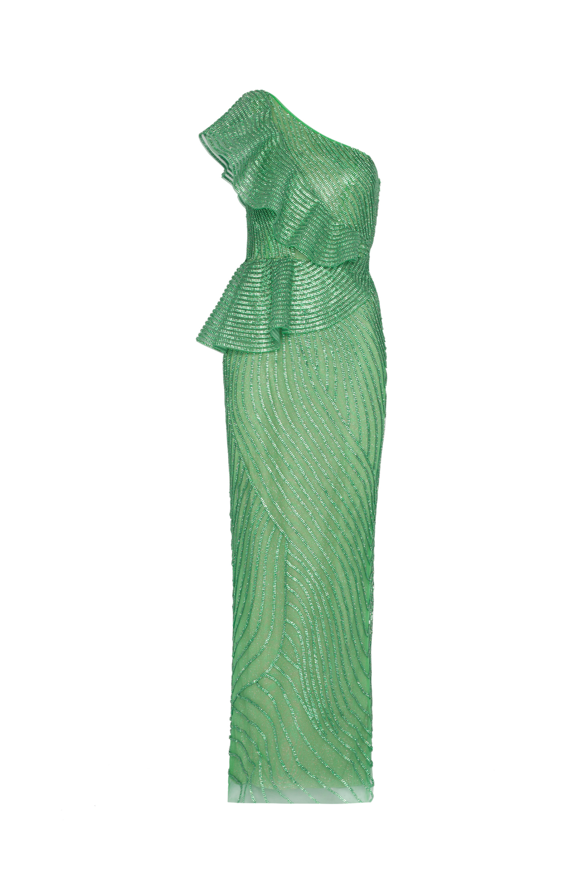 Vestido Strass Longo Um Ombro Só