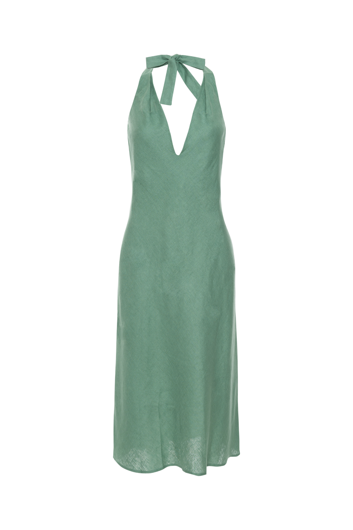Vestido Mídi Linho Frente Única