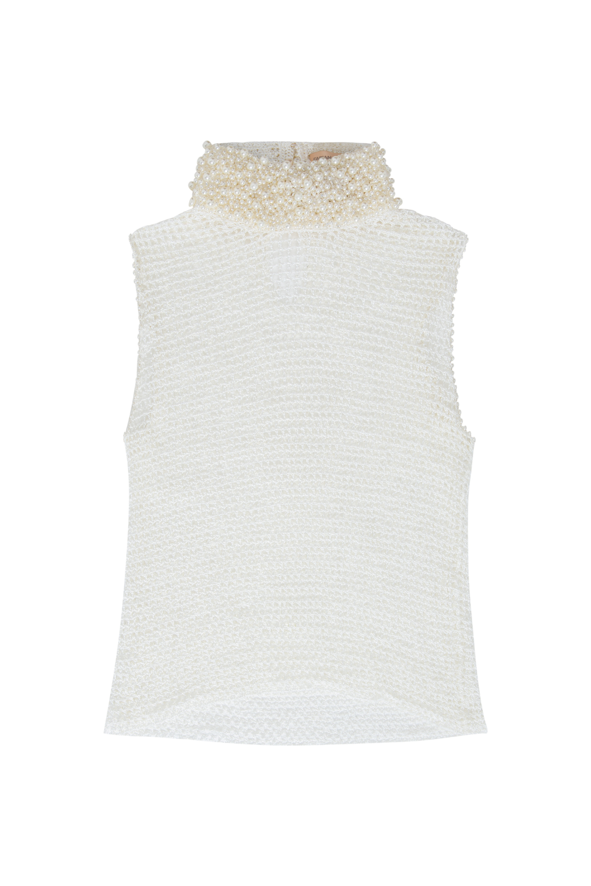 Blusa Crochê Gola Alta Bordada