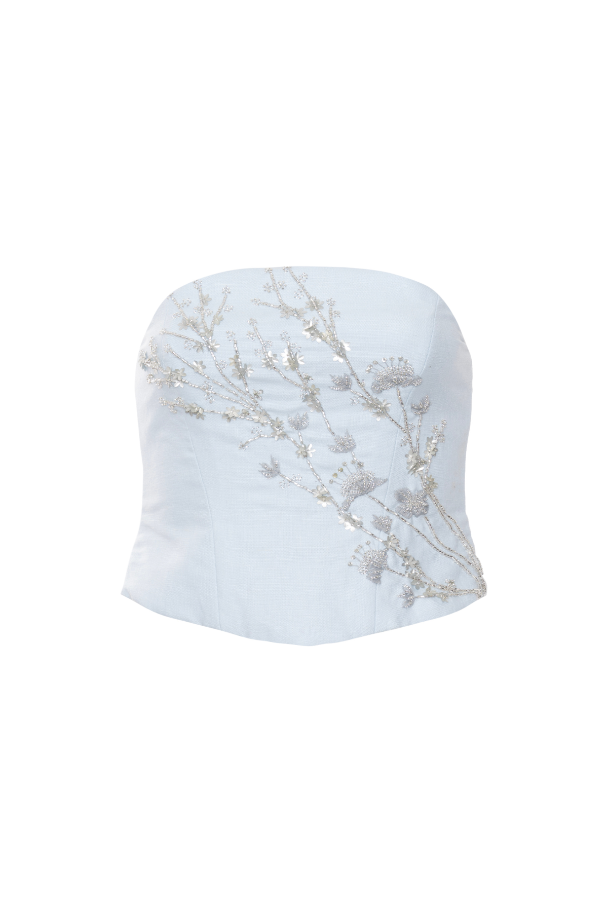 Corset Alongado Linho Bordado Cerejeira