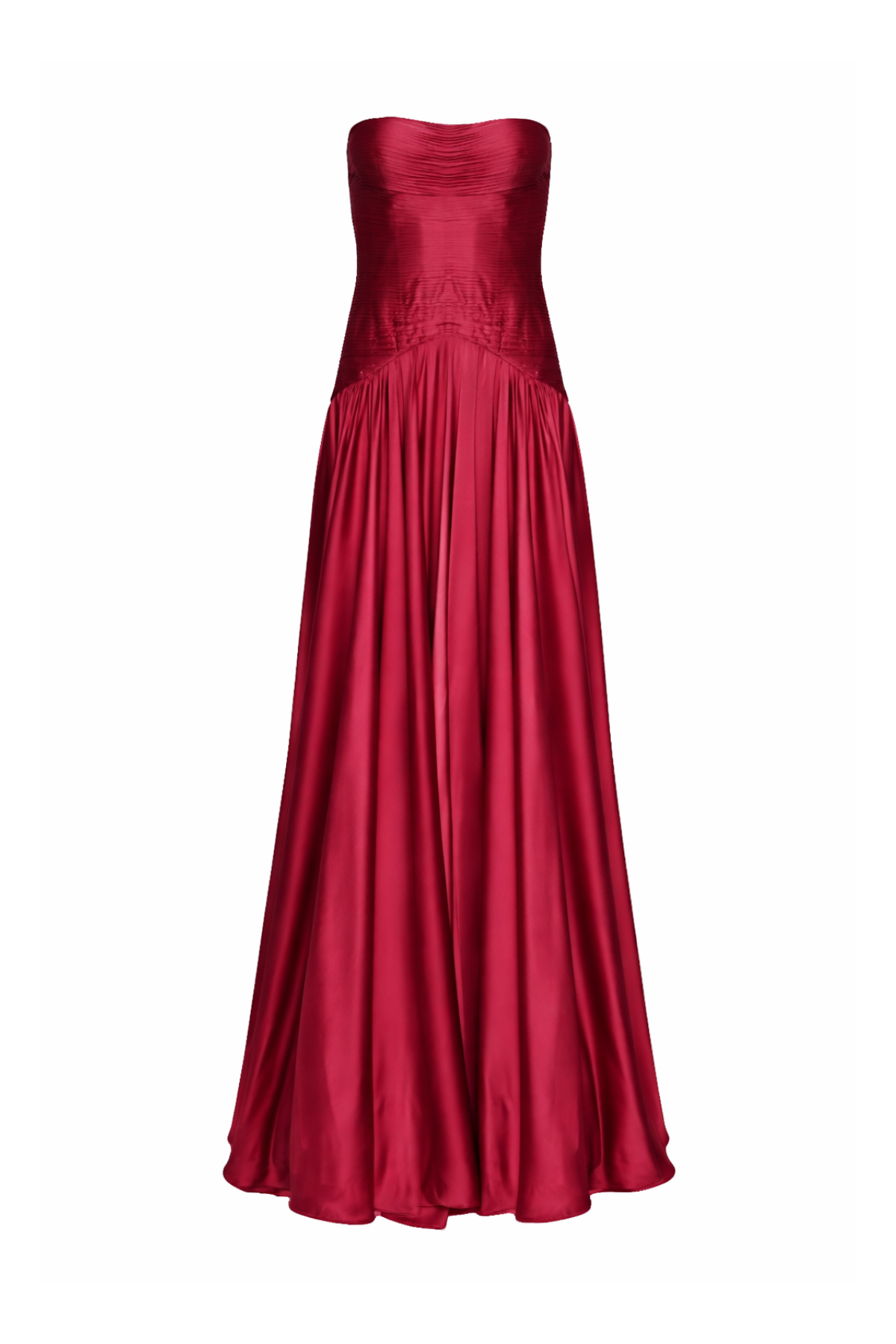 Vestido Longo Drapeado em Cetim Lanvin