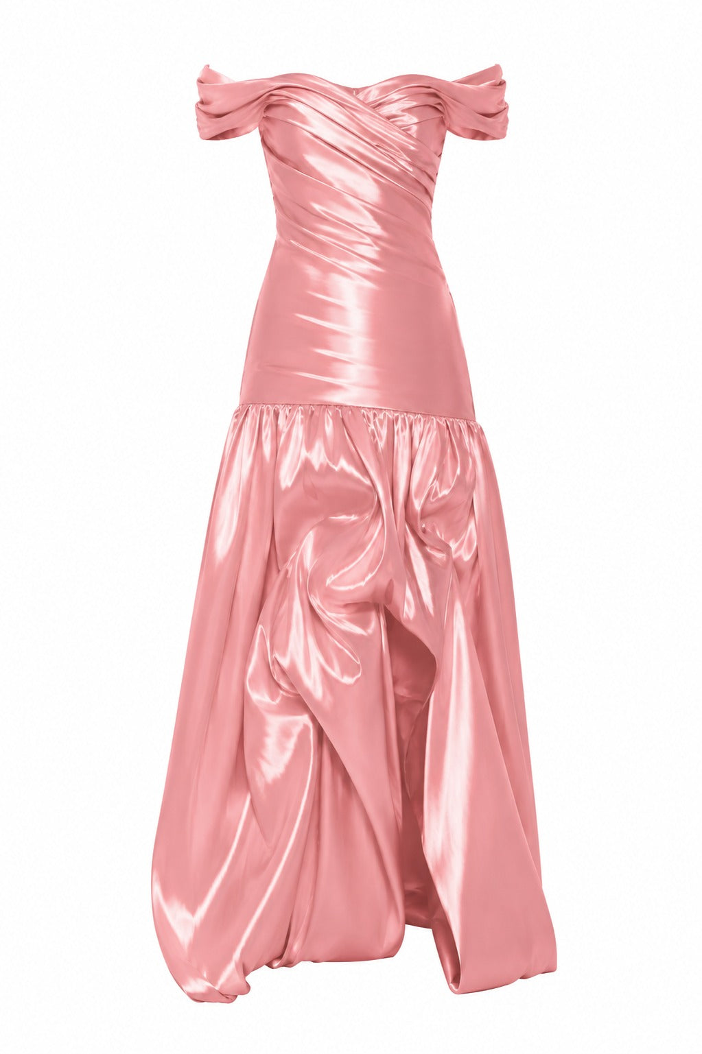 Vestido Longo Liquid Ombro A Ombro Cintura Baixa