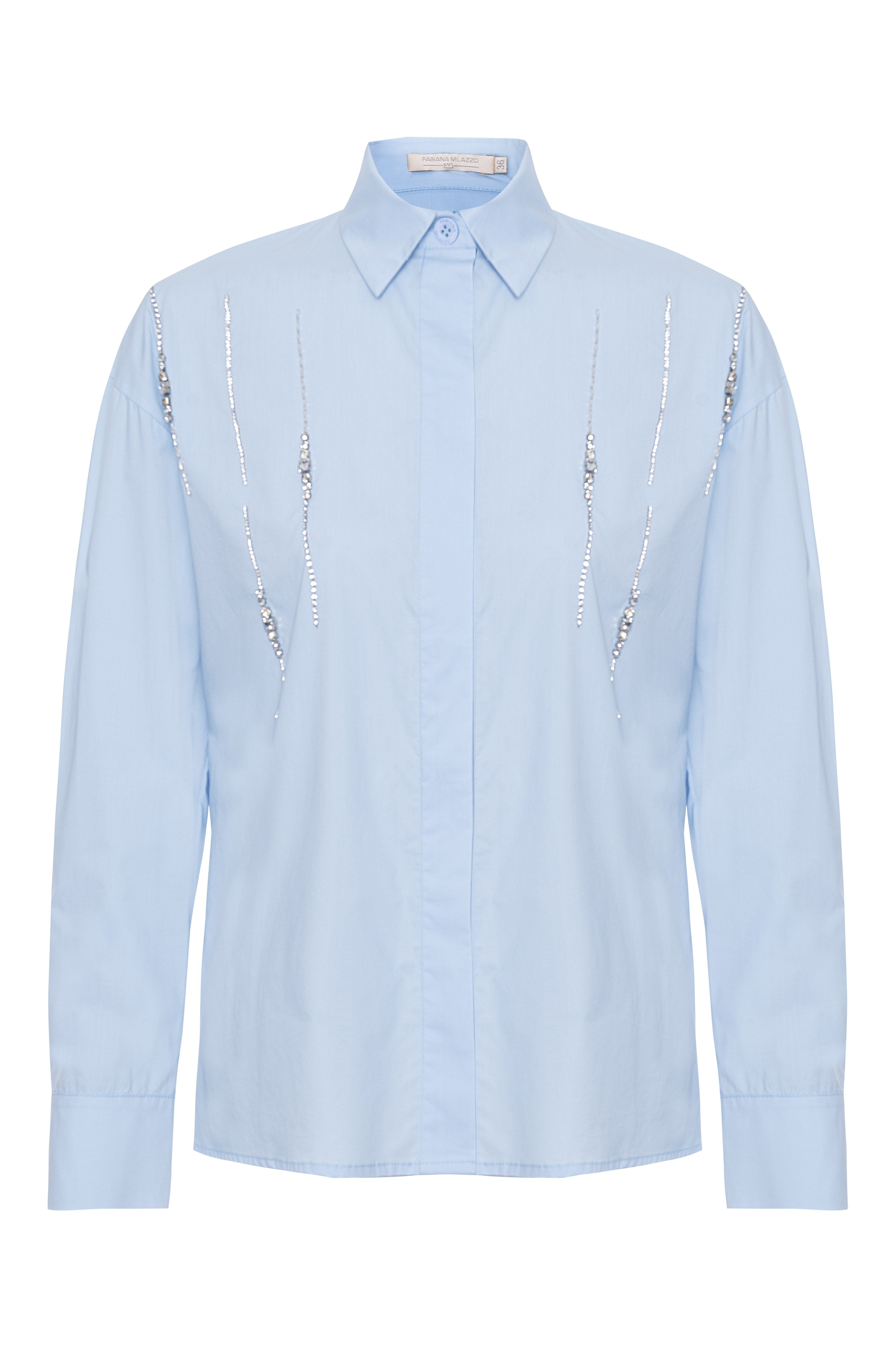 Camisa Clássica Bordada Tricoline