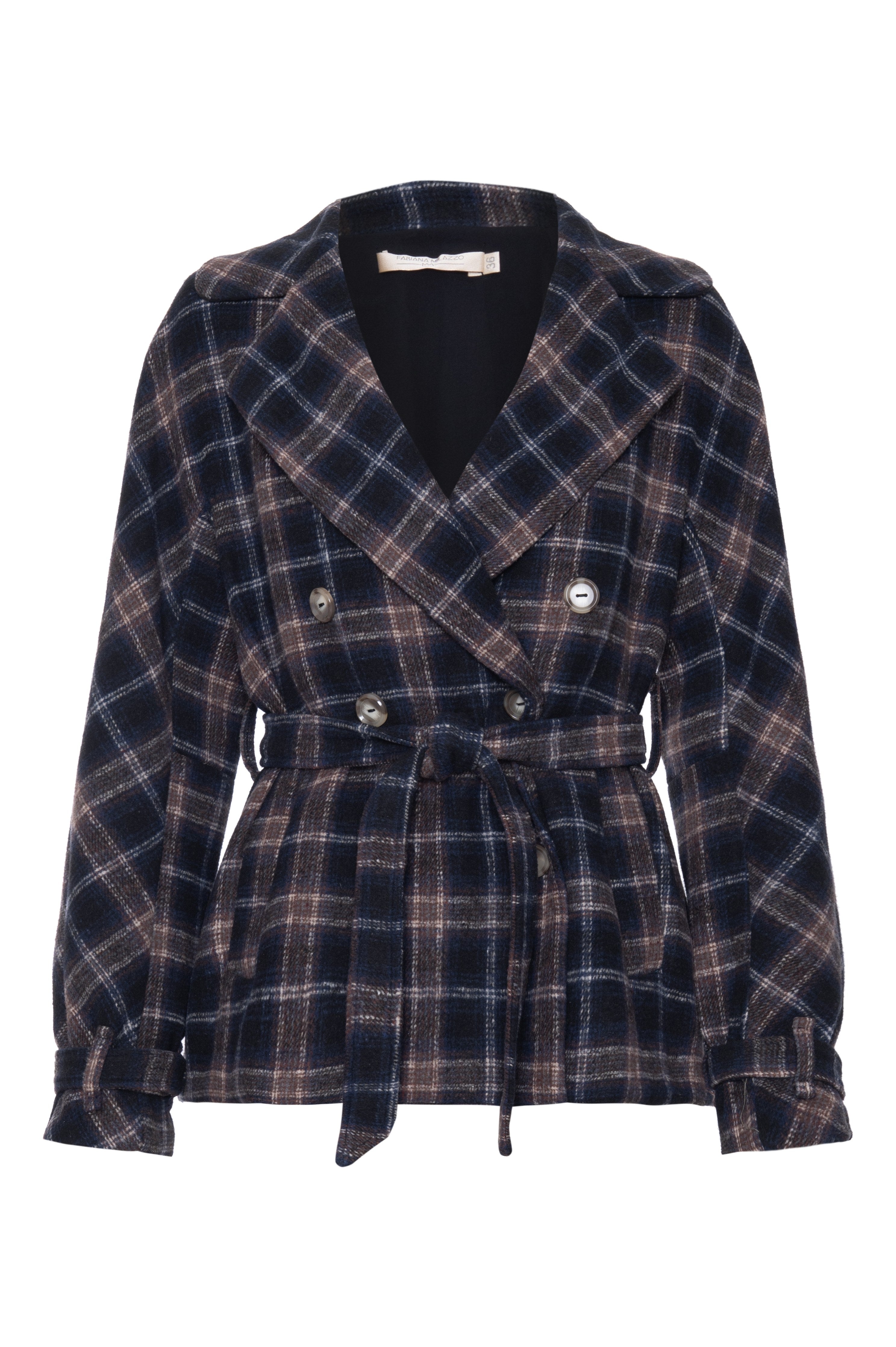 Trench Coat Curto Xadrez