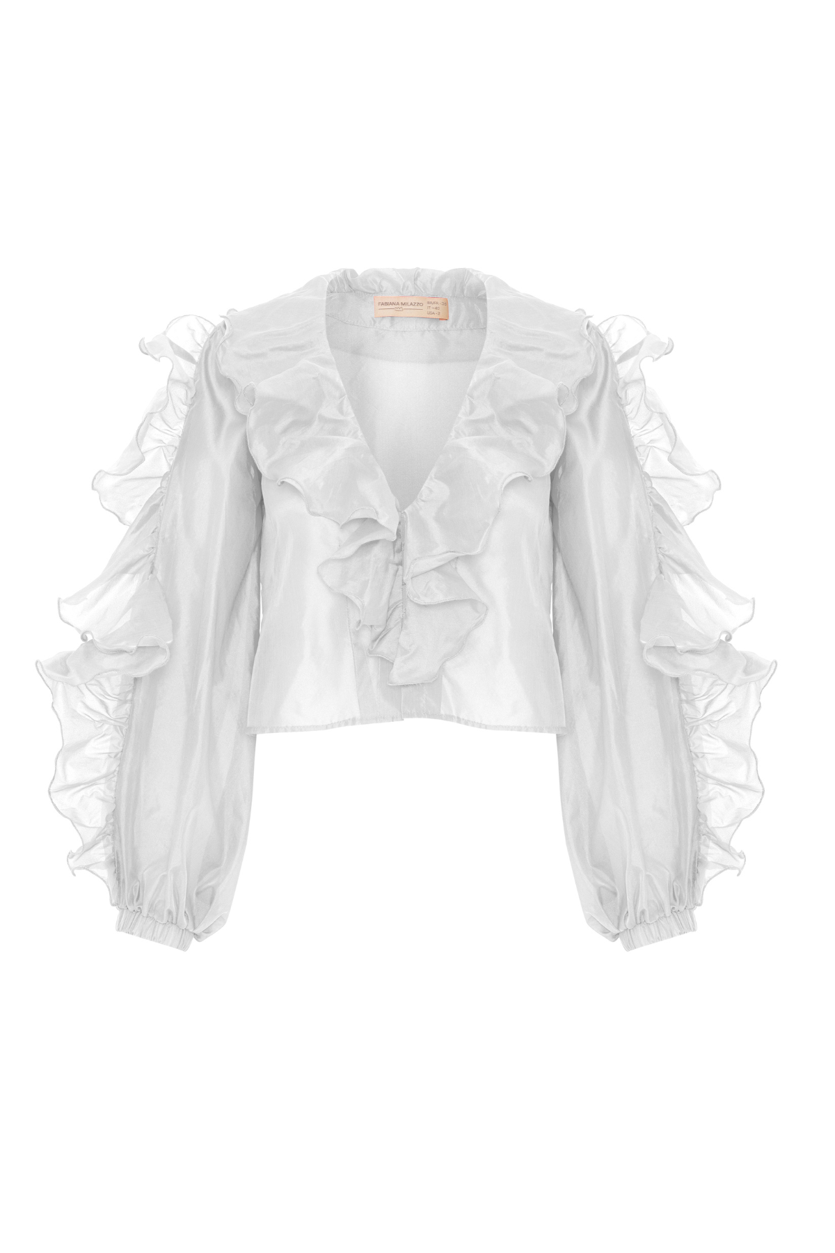 Blusa Manga Longa em Organza de Seda