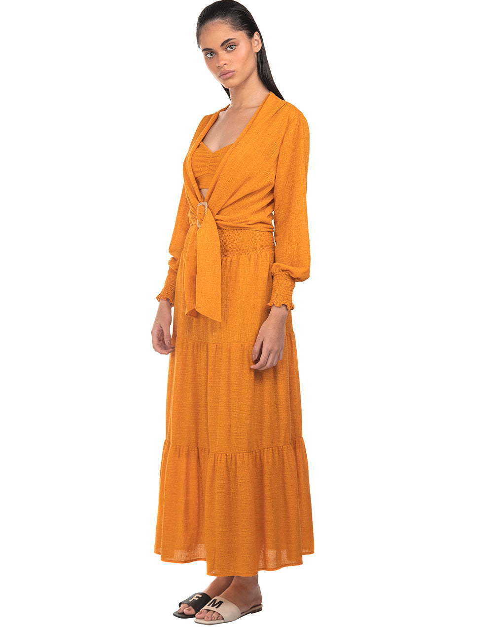 Vestido Midi Tomara que Caia em Malha Sisal