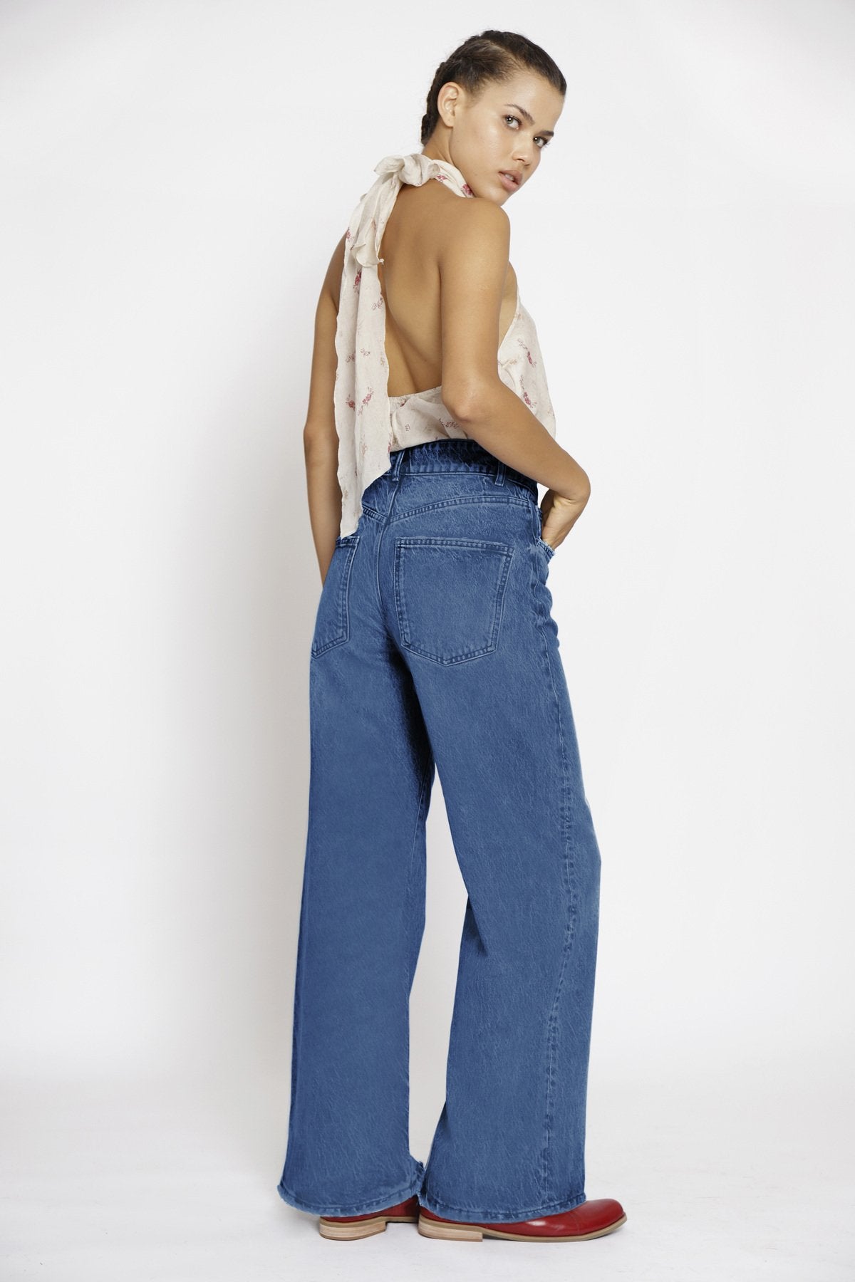 Calça Pantalona Jeans