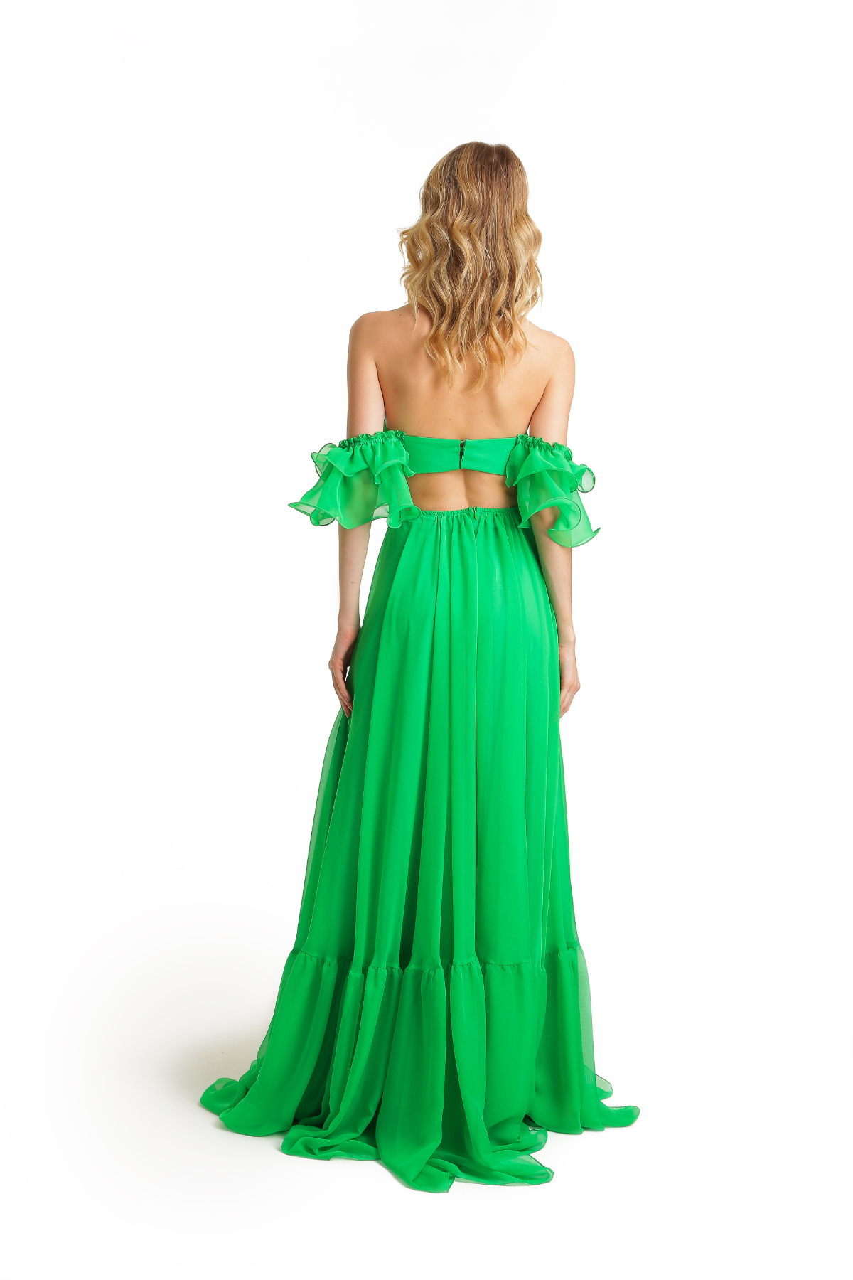 Vestido Ombro De Fora em Musseline