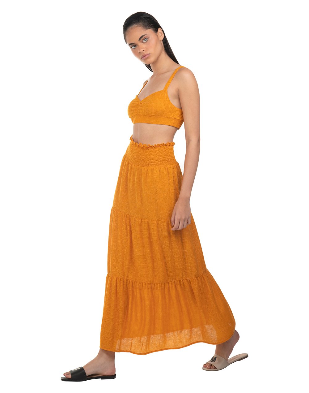 Vestido Midi Tomara que Caia em Malha Sisal