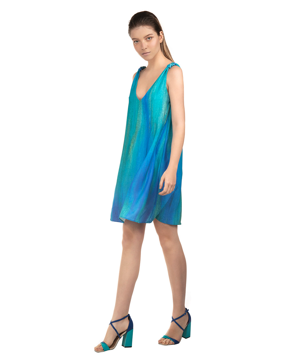 Vestido Curto Decote V Estampa Exclusiva