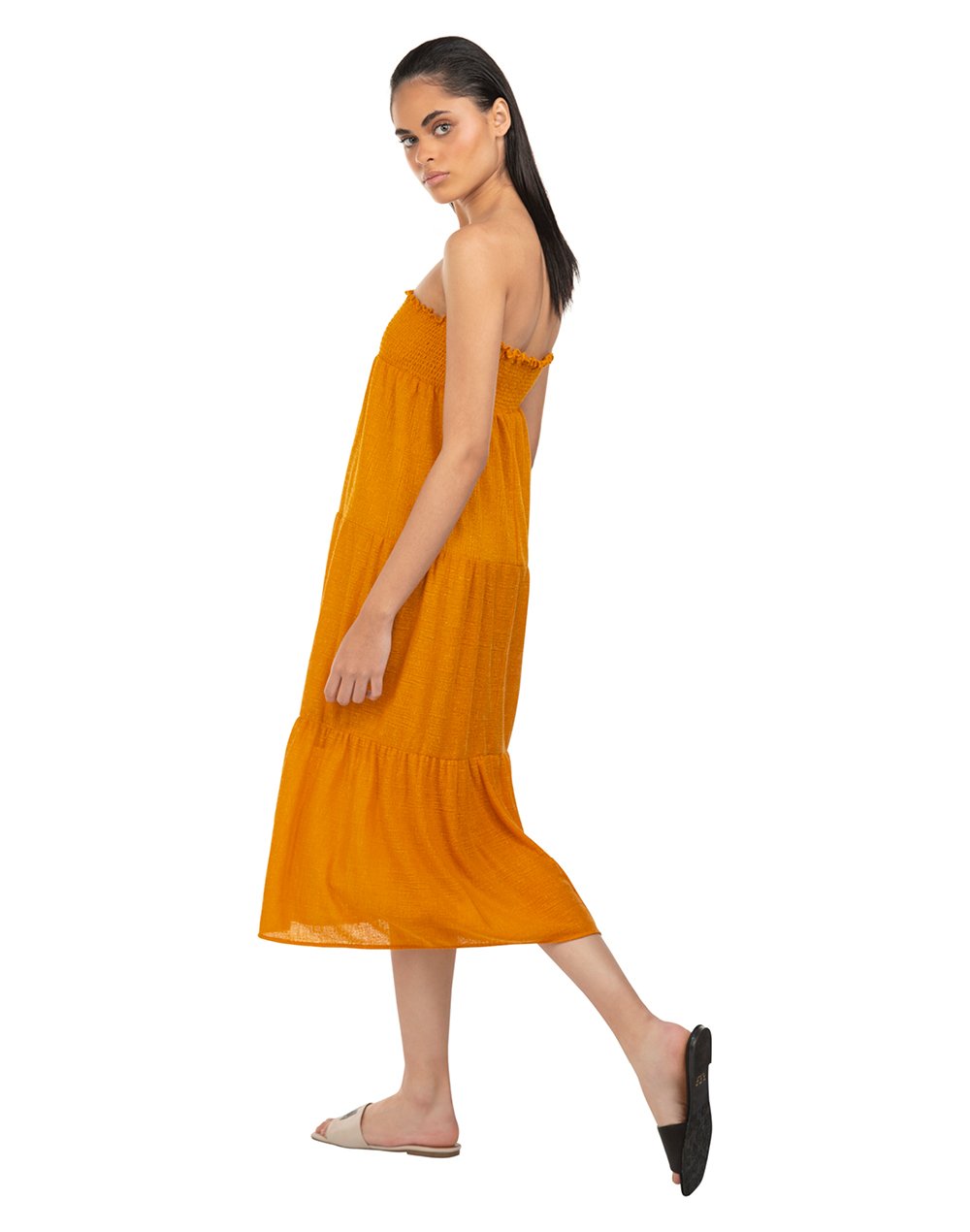 Vestido Midi Tomara que Caia em Malha Sisal