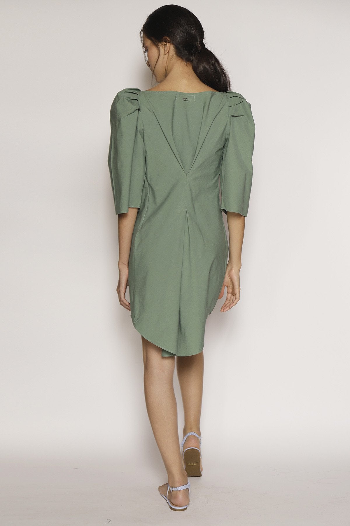 Vestido Midi Mangas 7/8 de Cotton