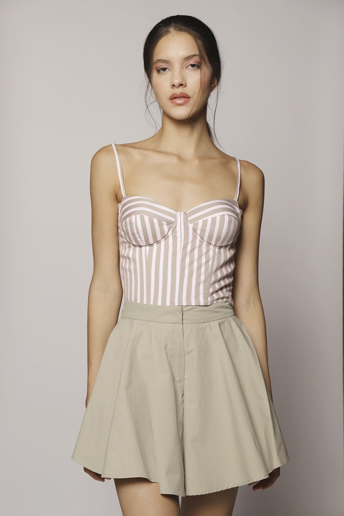 Corselet em Viscose Listrada