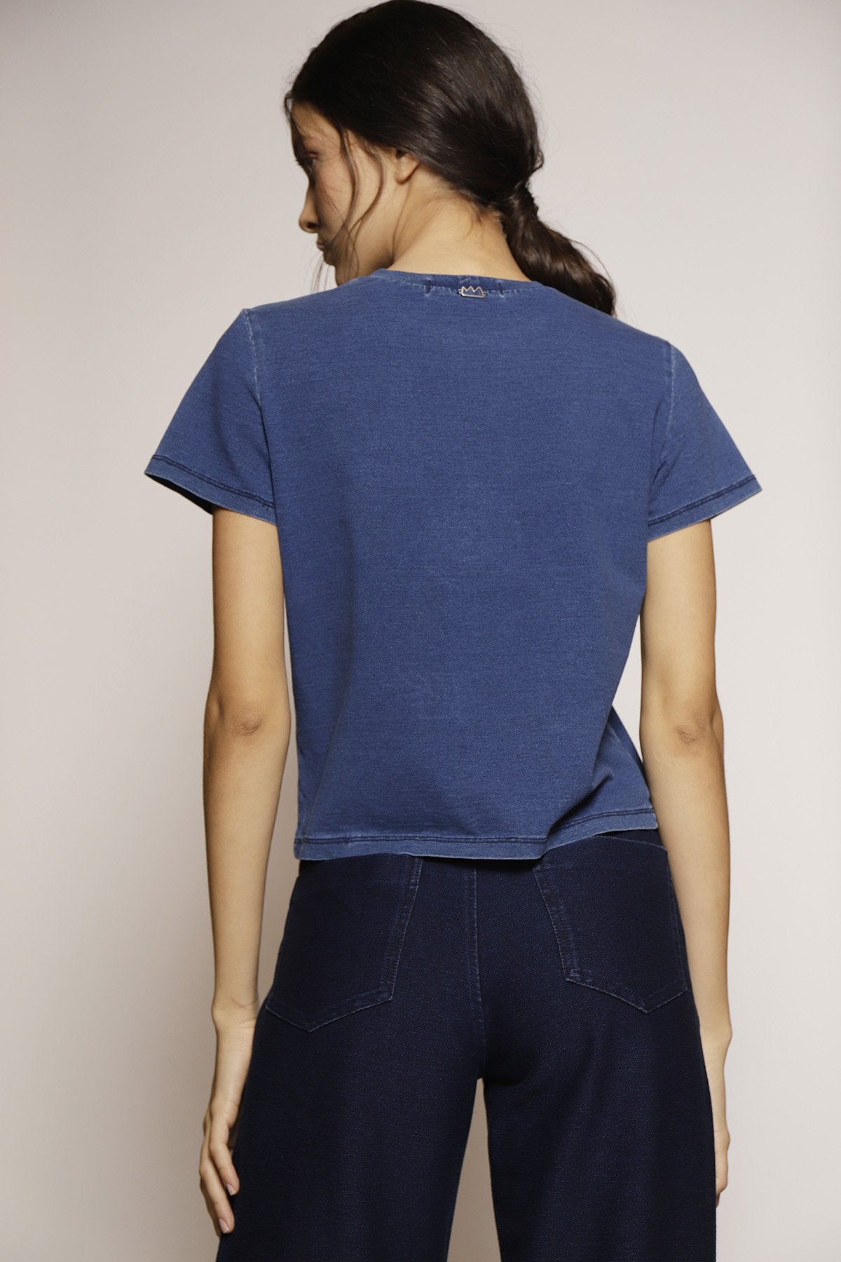 T-Shirt Cropped Gola V Bordado Pitaia