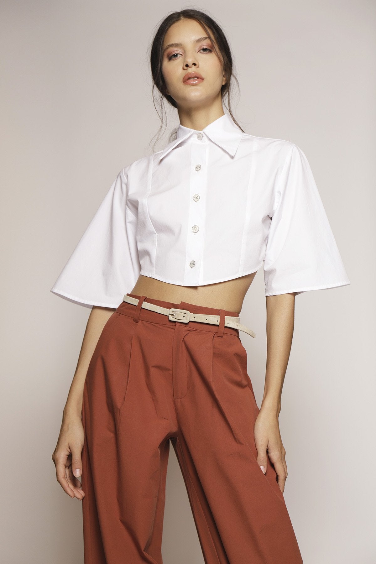 Calça Pantalona em Cotton